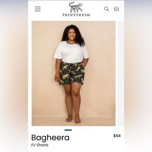Printfresh pajama shorts, bagheera ink, worn once, 1X